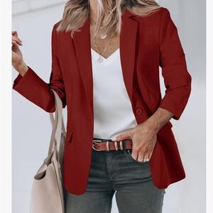 Elegant Red Women's Blazer